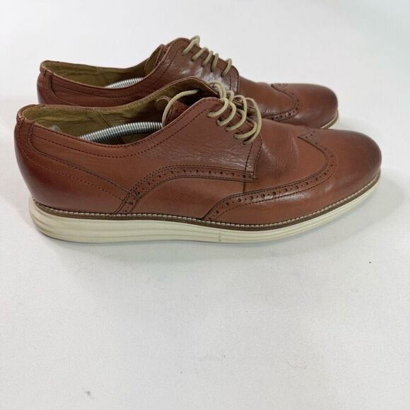 SKU Cole Haan Shoes Mens 13 Original Grand Wingtip Oxford Chestnut Brown Leather - Picture 1 of 9